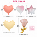 Gradient Heart Star & Rose Foil Balloons | Romantic Love Aluminum Balloon for Valentine Wedding Anniversary Party Decor